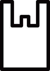 防災に必要な持ち物の線画単品アイコン　袋