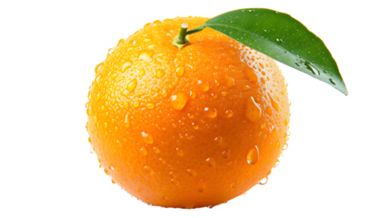 Fresh orange fruit with water droplets isolate on white background. 