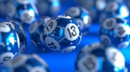lottery balls with different numbers.