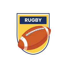 LOGO RUGBY CLUB VECTOR COLOR YELLOW AND BLUE