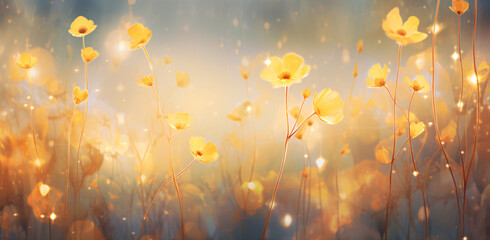 yellow flowers on a light background
