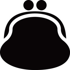 がま口財布の黒のシルエットアイコン