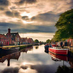 houses on the river Generative AI