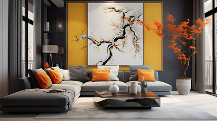 modern living room with interior