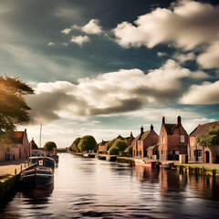 boats on the river Generative AI