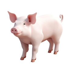 Geometric Low Poly Pig; Polygonal Farm Animal; Abstract Pink Pig Artwork