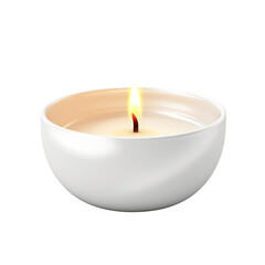 Obraz na płótnie Canvas Burning Tealight Candle in Ceramic Holder