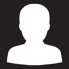 User icon vector. Profile symbol in trendy flat style. Profile vector icon illustration isolated on black background