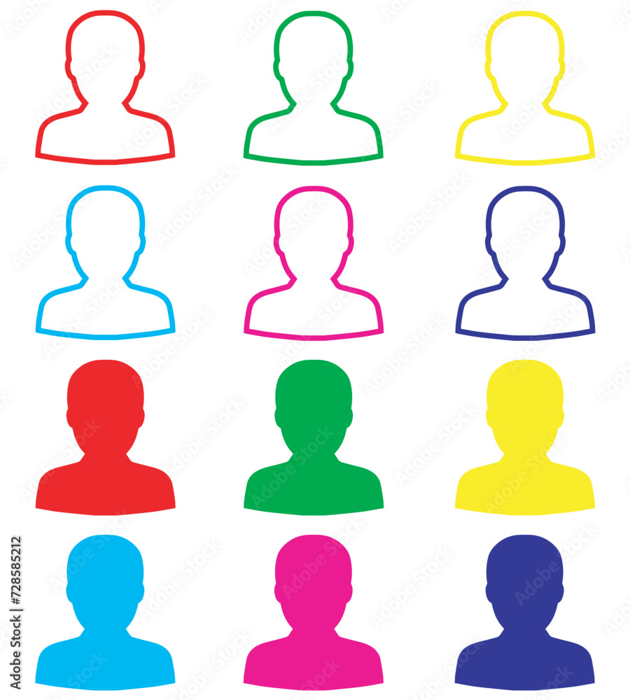 Poster user icon vector. profile icon sign symbol in trendy flat style. set elements in colored icons. prof