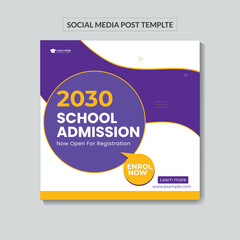 School admission social media post banner design. back to school social media post banner design Back to school admission promotion banner