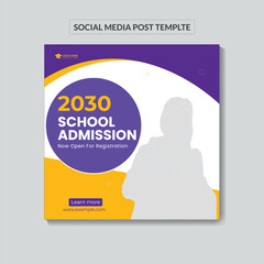 School admission social media post banner design. back to school social media post banner design 