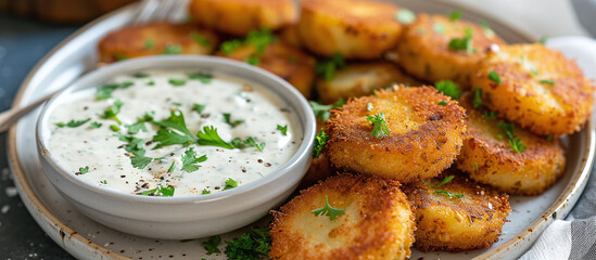 potato cutlets with ranch sauce
