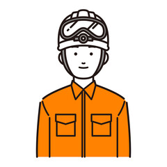 正面を向くレスキュー隊員イラスト