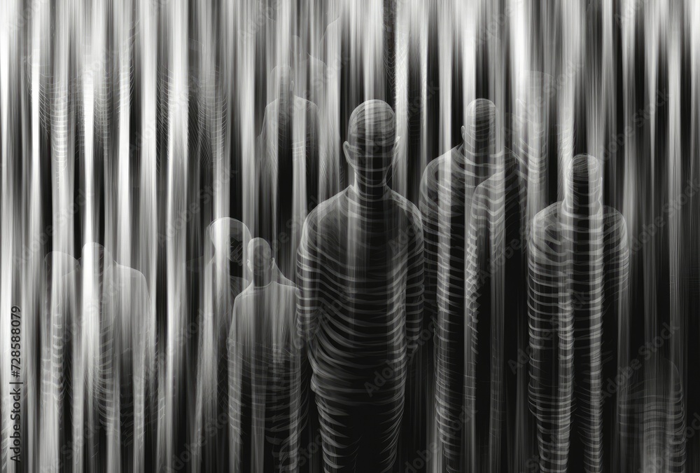 Poster an abstract black and white background captivates with its simplicity and depth, evoking a sense of 