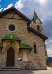 Fototapeta na wymiar The Chiesa di Sant Antonio Abate - Saint Anthony the Great Church - in Mione in Carnia, Udine Province, Friuli-Venezia Giulia, NE Italy