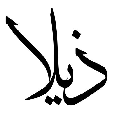 Zilla Muslim Girls Name Sulus Font Arabic Calligraphy 