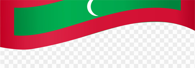 Maldives flag wave isolated on png or transparent background. vector illustration.