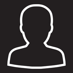 User icon vector. Profile symbol in trendy flat style. Profile vector icon illustration isolated on black background