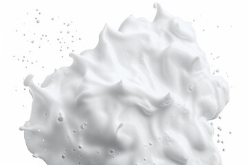 Shaving foam isolated on white background. Full Depth of field. Focus stacking. Generative AI