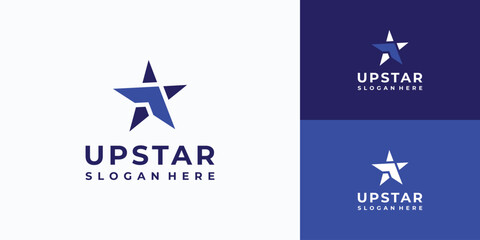 Obraz na płótnie Canvas Star and upward arrow icon vector logo design.