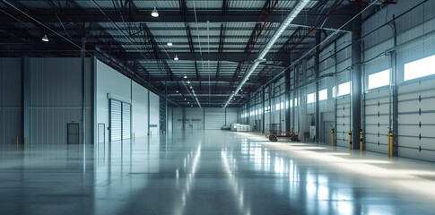 Bright Storage Haven: Wide-Open Warehouse Space Tailored for Security, Flooded with Invigorating Natural Light