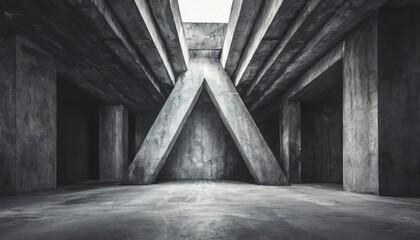 dark concrete empty room modern architecture design urban textured background dark grunge interior