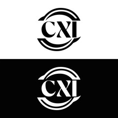  CXI logo. CXI set , C X I design. White CXI letter. CXI, C X I letter logo design. Initial letter CXI letter logo set, linked circle uppercase monogram logo. C X I letter logo vector design.
