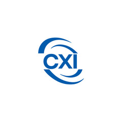  CXI logo. CXI set , C X I design. White CXI letter. CXI, C X I letter logo design. Initial letter CXI letter logo set, linked circle uppercase monogram logo. C X I letter logo vector design.