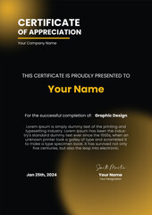 Abstract Certificate of Appreciation, Acknowledgment of Excellence, Employee of the Month Template	
