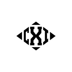 Obraz premium CXI logo. CXI set , C X I design. White CXI letter. CXI, C X I letter logo design. Initial letter CXI letter logo set, linked circle uppercase monogram logo. C X I letter logo vector design.