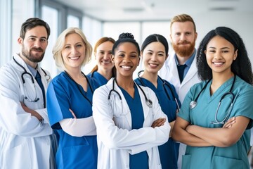 Group of Doctors Standing Together in a Hospital