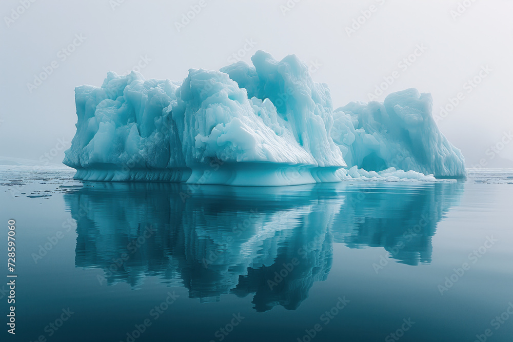 Poster glacier lagoon in iceland. background image. created with generative ai technology