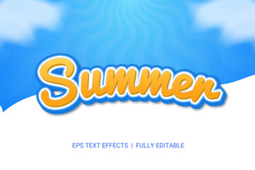 Summer font style editable text effect vector