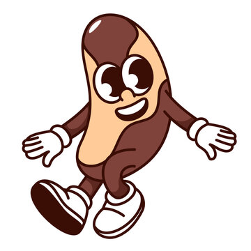 recommend clip art: Groovy cartoon Brazil nut character dancing. Funny retro brown seed with Selenium, funky dance of happy nut mascot, healthy nutrition cartoon sticker and emoji of 70s 80s style vector illustration