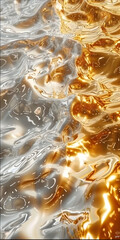 abstract white and gold liquid background
