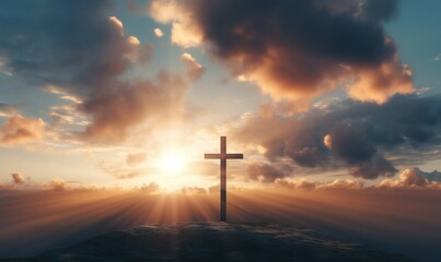 Light breaks through: Easter's cross, signifying resurrectio
