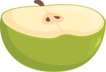 Element apple fruit icon cartoon vector. Slice leaf. Nature food
