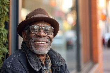 Smiling Man With Hat and Glasses