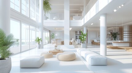 Large White Room With Abundant Windows