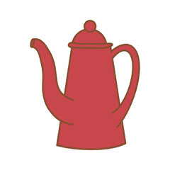 red teapot isolated on white