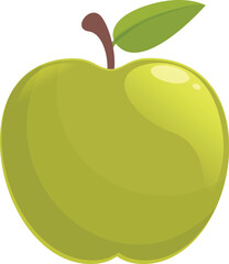 Green apple element icon cartoon vector. Produce section. Food seed