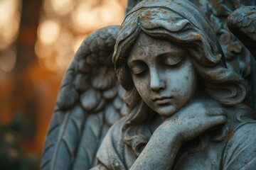 Fototapeta premium angel statue, symbol of sorrow and peace