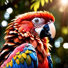 Macaw wild animal living in nature, part of ecosystem
