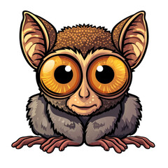 Tarsier Vector Logo Isolated on Transparent or White Background, PNG