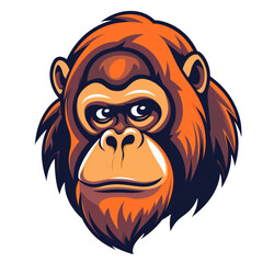 Orange Orangutan Isolated on Transparent or White Background, PNG