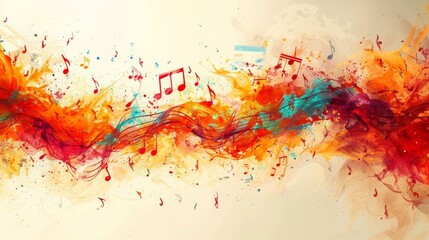 A symphony of abstract forms and colors, each element a musical note