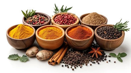 Fotobehang Aromatic herbs and spices enhancing the flavors of nourishing dishes © sergiokat