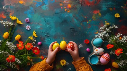 An Easter egg painting station where creativity flourishes and memories are made