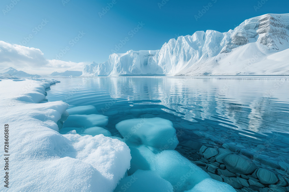 Aufkleber glacier lagoon in iceland. background image. created with generative ai technology
