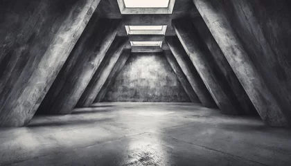 Fototapeten dark concrete empty room modern architecture design urban textured background dark grunge interior © Wayne
